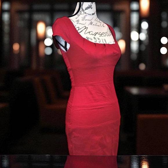 B Darlin Dresses & Skirts - Red Pinup Wiggle Dress